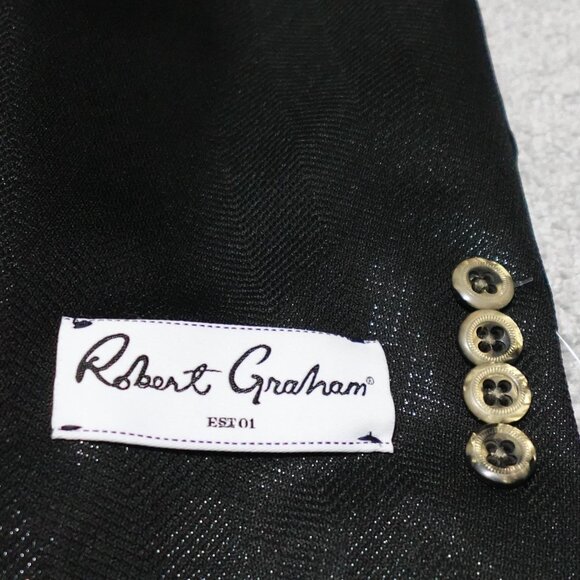 Robert Graham Araiza Suit Jacket Men's Size 42R Black Tailored Fit MSRP $498 - Picture 3 of 10